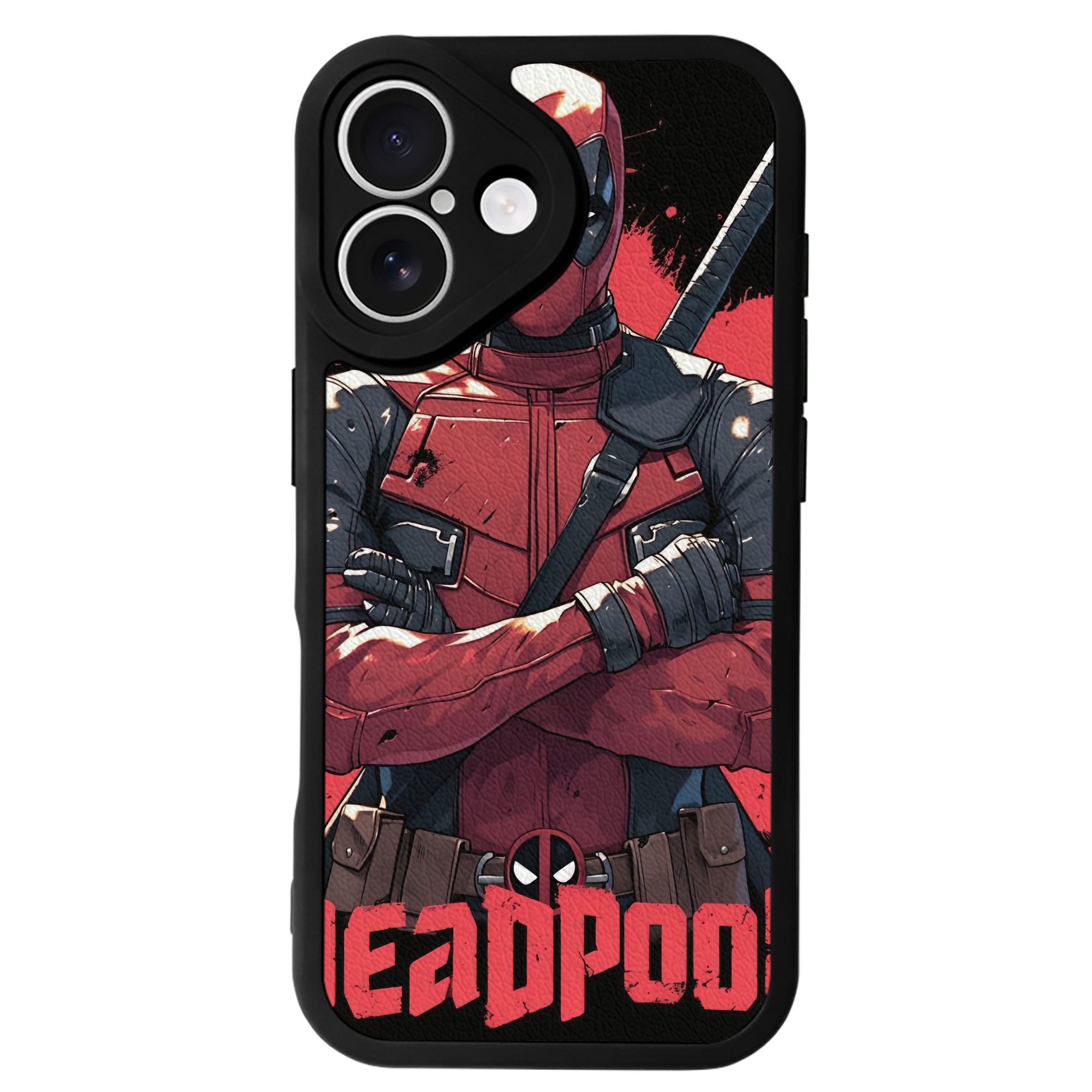 （画像用） Deadpool デッドプール 【iPhone 16シリーズ対応】シリコンスマホケース（レザー調） 材質：シリコン